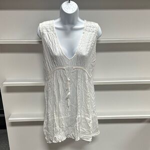 Raviya White Textured Swim Cover-Up